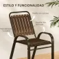 Conjunto de Jardín Exterior de 3 Piezas con 2 Sillas Apilables y Mesa Redonda de Vidrio Templado para Balcón Terraza