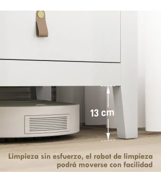Cómoda para Dormitorio con 6 Cajones Tiradores de PU Cajonera para Salón Pasillo 120x40x78 cm Blanco
