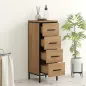 Armario de Baño Mueble de Baño Estrecho Cajonera con 4 Cajones y Estructura de Acero 30x30x82 cm Roble