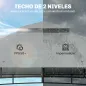 Carpa para Jardín con Techo Doble Cenador con Paredes de Malla UPF50+ para Exterior Terraza 360x300x275 cm Gris