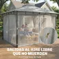 Carpa para Jardín con Techo Doble Cenador con Paredes de Malla UPF50+ para Exterior Terraza 360x300x275 cm Gris