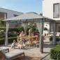 Carpa para Jardín con Techo Doble Cenador con Paredes de Malla UPF50+ para Exterior Terraza 360x300x275 cm Gris