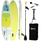Tabla de Paddle Surf Hinchable 320 cm, con Superficie Antideslizante Remo de Aluminio Ajustable Quilla Bomba y Mochila