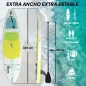 Tabla de Paddle Surf Hinchable 320 cm, con Superficie Antideslizante Remo de Aluminio Ajustable Quilla Bomba y Mochila