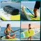 Tabla de Paddle Surf Hinchable 320 cm, con Superficie Antideslizante Remo de Aluminio Ajustable Quilla Bomba y Mochila
