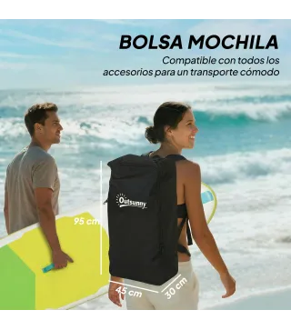 Tabla de Paddle Surf Hinchable 320 cm, con Superficie Antideslizante Remo de Aluminio Ajustable Quilla Bomba y Mochila