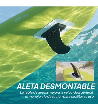 Tabla de Paddle Surf Hinchable 320 cm, con Superficie Antideslizante Remo de Aluminio Ajustable Quilla Bomba y Mochila