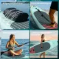 Tabla de Paddle Surf Hinchable 320 cm, con Superficie Antideslizante Remo de Aluminio Ajustable Quilla Bomba y Mochila