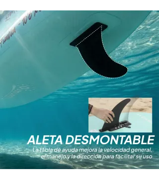 Tabla de Paddle Surf Hinchable 320 cm, con Superficie Antideslizante Remo de Aluminio Ajustable Quilla Bomba y Mochila