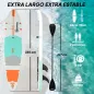 Tabla Paddle Surf Hinchable SUP Extra Largo de 335 cm con Asiento Remo Convertible Aletas Bomba y Mochila Carga 180 kg