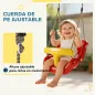 Columpio Infantil Cuerda Ajustable con Respaldo Alto Barandilla de Seguridad en T para Interior Exterior Rojo