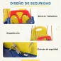 Columpio Infantil 3 en 1 Cuerda Ajustable con Respaldo Desmontable Barra en T Cinturón de Seguridad Azul Oscuro