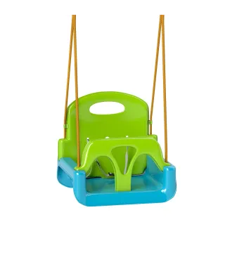 Columpio Infantil 3 en 1 Cuerda Ajustable con Respaldo Desmontable Barra en T Cinturón de Seguridad Verde Oscuro