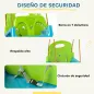 Columpio Infantil 3 en 1 Cuerda Ajustable con Respaldo Desmontable Barra en T Cinturón de Seguridad Verde Oscuro