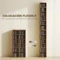 Set de 2 Estanterías para CDs y DVDs con 12 Compartimentos Estantes Ajustables 21x22,5x88,5 cm Marrón Rústico