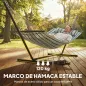 Hamaca con Soporte Hamaca de Jardín Portátil con Almohada Desmontable Barras Separadoras 353x94x115 cm Verde