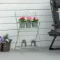 Soporte de Metal para Plantas Plegable con 3 Macetas Incluidas y Estante Inferior Porta Macetero Decorativo de Flores para Inter
