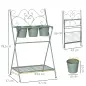 Soporte de Metal para Plantas Plegable con 3 Macetas Incluidas y Estante Inferior Porta Macetero Decorativo de Flores para Inter