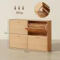 Zapatero Estrecho con 4 Puertas Estantes Ajustables para 16-24 Pares de Zapatos 120x24x81 cm Natural