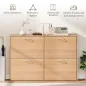 Zapatero Estrecho con 4 Puertas Estantes Ajustables para 16-24 Pares de Zapatos 120x24x81 cm Natural