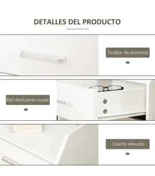 Cajonera de Oficina Mueble Auxiliar para Archivos con 4 Cajones Encimera Superior de Almacenaje 4 Ruedas y 2 Frenos para Estudio