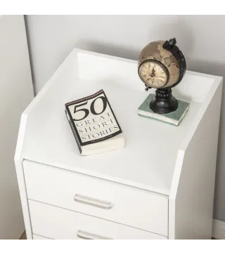 Cajonera de Oficina Mueble Auxiliar para Archivos con 4 Cajones Encimera Superior de Almacenaje 4 Ruedas y 2 Frenos para Estudio