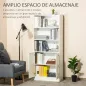 Estantería Librería con 3 Compartimentos Abiertos y 1 Armario con Estante Ajustable Almacenaje para Salón Estudio 70x29,5x167 cm