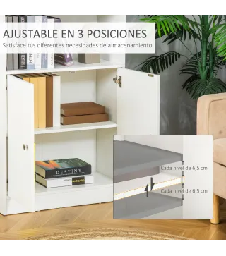 Estantería Librería con 3 Compartimentos Abiertos y 1 Armario con Estante Ajustable Almacenaje para Salón Estudio 70x29,5x167 cm