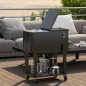 Carro Nevera con Ruedas Abrebotellas y Estante 56L para Patio Fiesta Terraza 67x35x80 cm Negro