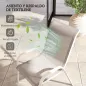Set de 4 Sillas de Exterior Apilables con Asiento de Malla Respaldo Alto y Marco de Acero para Jardín o Terraza Gris