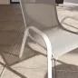Set de 4 Sillas de Exterior Apilables con Asiento de Malla Respaldo Alto y Marco de Acero para Jardín o Terraza Gris