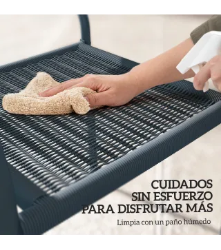 Juego de 4 Sillas de Jardín Exterior Apilables con Reposabrazos Respaldo y Marco de Acero 55x60x83 cm Gris Oscuro