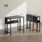 Escritorio Plegable con Ruedas Balda y Bolsillo de Almacenaje Ideal para Espacios Pequeños 80x50x75 cm Negro