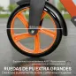 Patinete Plegable para Adultos y Niños de +14 Años Scooter con Manillar Ajustable 91,5x36,5x91-104 cm Rojo