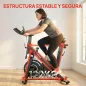 Bicicleta Estática en Casa con Resistencia Magnética Regulable Pantalla LCD Asiento y Manillar Ajustables Ruedas Negro
