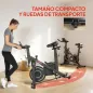 Bicicleta Estática en Casa con Resistencia Magnética Regulable Pantalla LCD Asiento y Manillar Ajustables Ruedas Negro