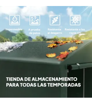 Carpa de Jardín para Bicicletas 1,2x1,8x1,65 m con 2 Habitaciones Puerta con Cremallera Impermeable Anti-UV Verde