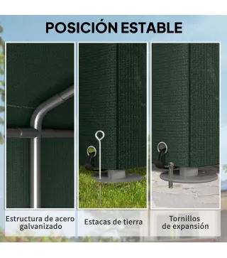 Carpa de Jardín para Bicicletas 1,2x1,8x1,65 m con 2 Habitaciones Puerta con Cremallera Impermeable Anti-UV Verde