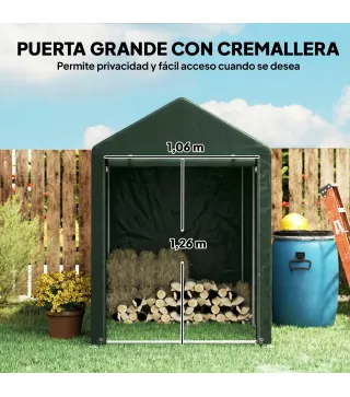 Carpa de Jardín para Bicicletas 1,2x1,8x1,65 m con 2 Habitaciones Puerta con Cremallera Impermeable Anti-UV Verde