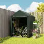 Carpa de Jardín para Bicicletas 1,2x1,8x1,65 m con 2 Habitaciones Puerta con Cremallera Impermeable Anti-UV Verde
