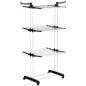 Tendedero de Ropa Plegable con Ruedas 3 Niveles con Alas Plegables y Colgadores 73x64x172 cm Negro y Blanco