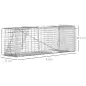 Trampa para Animales Vivos Plegable 93x31x34,5 cm Jaula de Captura de Alambre con Puerta y Asa para Conejos Plata