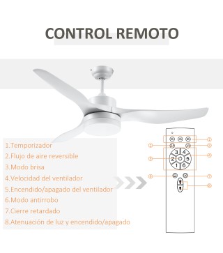 Ventilador de Techo con Luz