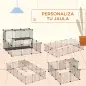 Jaula Modular para Animales Pequeños con 24 Paneles 2 Puertas para Cobayas Conejos Chinchillas 105x105x70cm Negro