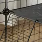 Jaula Modular para Animales Pequeños con 24 Paneles 2 Puertas para Cobayas Conejos Chinchillas 105x105x70cm Negro