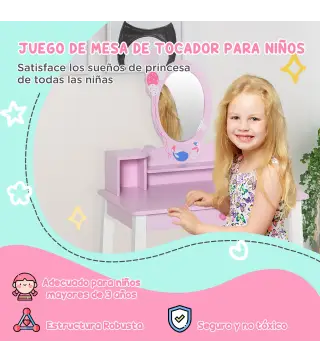 Tocador Infantil con Taburete