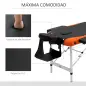 Camilla Masaje Plegable, Camilla Estética Profesional de Aluminio con Altura Ajustable, 3 Zonas, Reposacabezas, Reposabrazos, pa