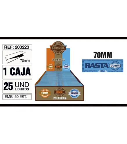 Cajita 25 Libritos Papel 70Mm Azul