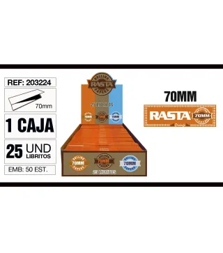 Cajita 25 Libritos Papel 70Mm Naranja