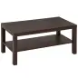 Mesa de Centro Moderna Mesa Baja con 2 Estantes de Almacenamiento Mesita para Salón Carga 20 kg 90x45x44,5 cm Nogal